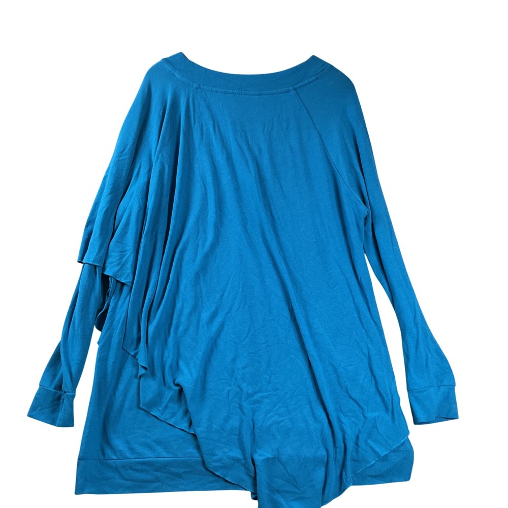 Soft Surrounding Asymmetrical Draped Top Womens XL Blue V-Neck 2BV31 - Picture 2 of 8
